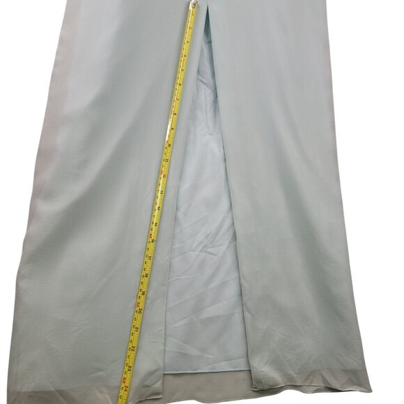 VTG Deadstock Shanghai Nites Long Light Blue 100% Silk Maxi Skirt Sz 8 *Callout - Picture 11 of 11